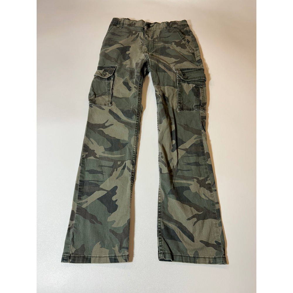 Wrangler Cargo Pants Boys 14 Slim Green Camo 9RKBW7E Adjustable Waist